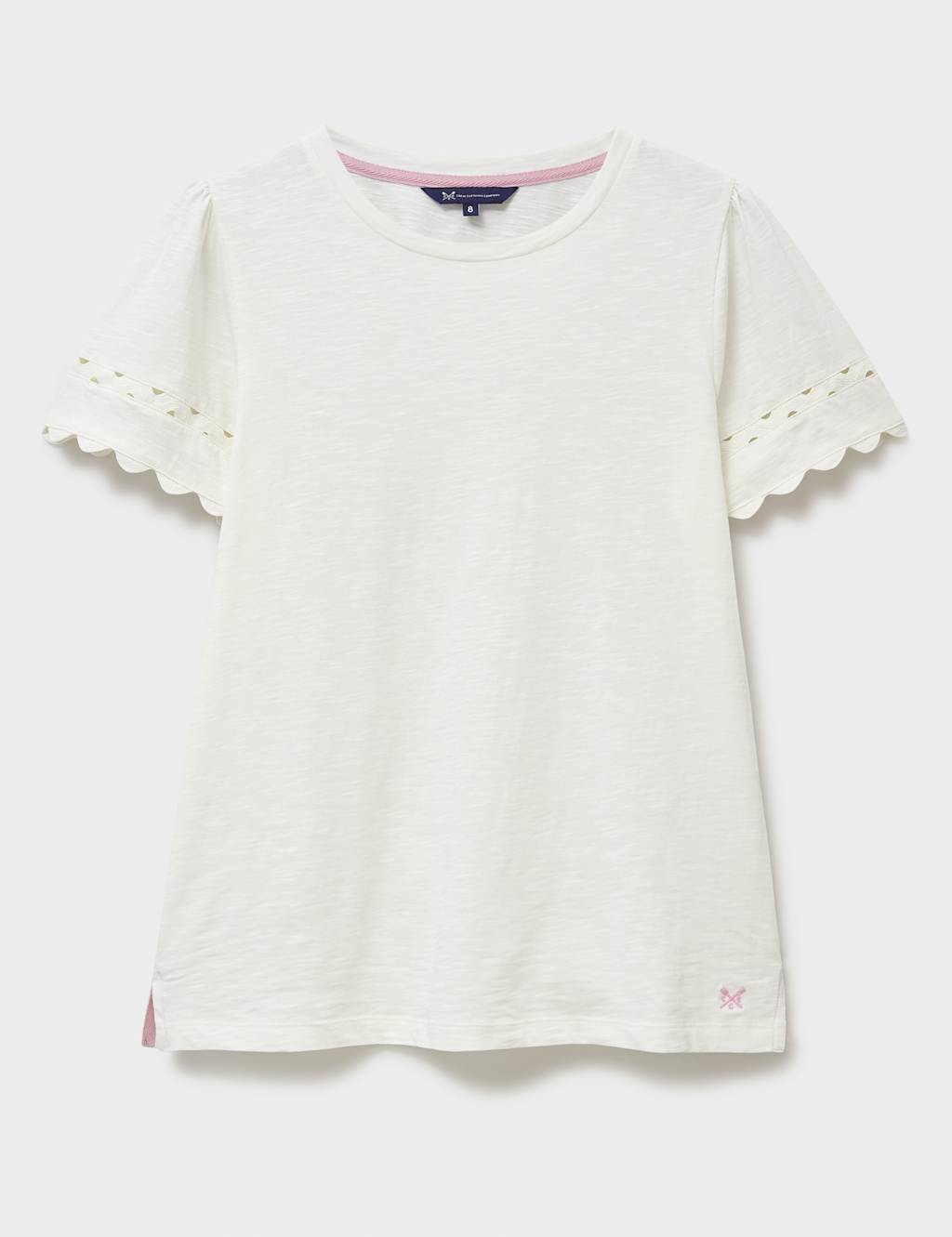 Pure Cotton Scallop Detail T-Shirt 2 of 5