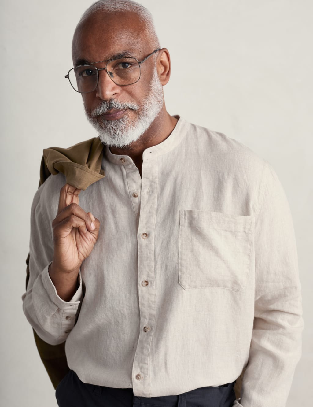 Pure Linen Grandad Collar Shirt 3 of 5