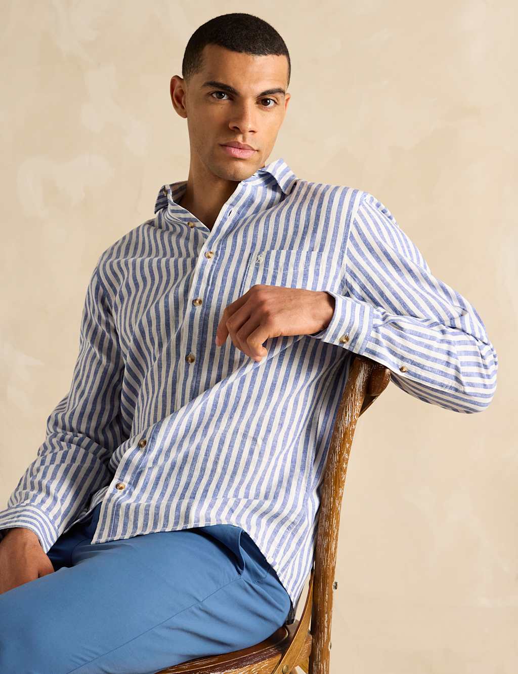 Linen Blend Striped Shirt 4 of 7