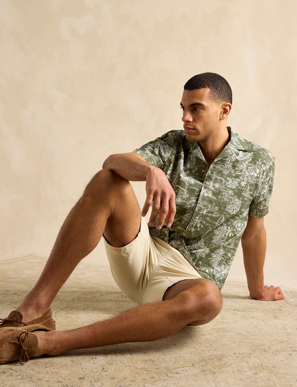 Linen Blend Tropical Print Shirt 3 of 6