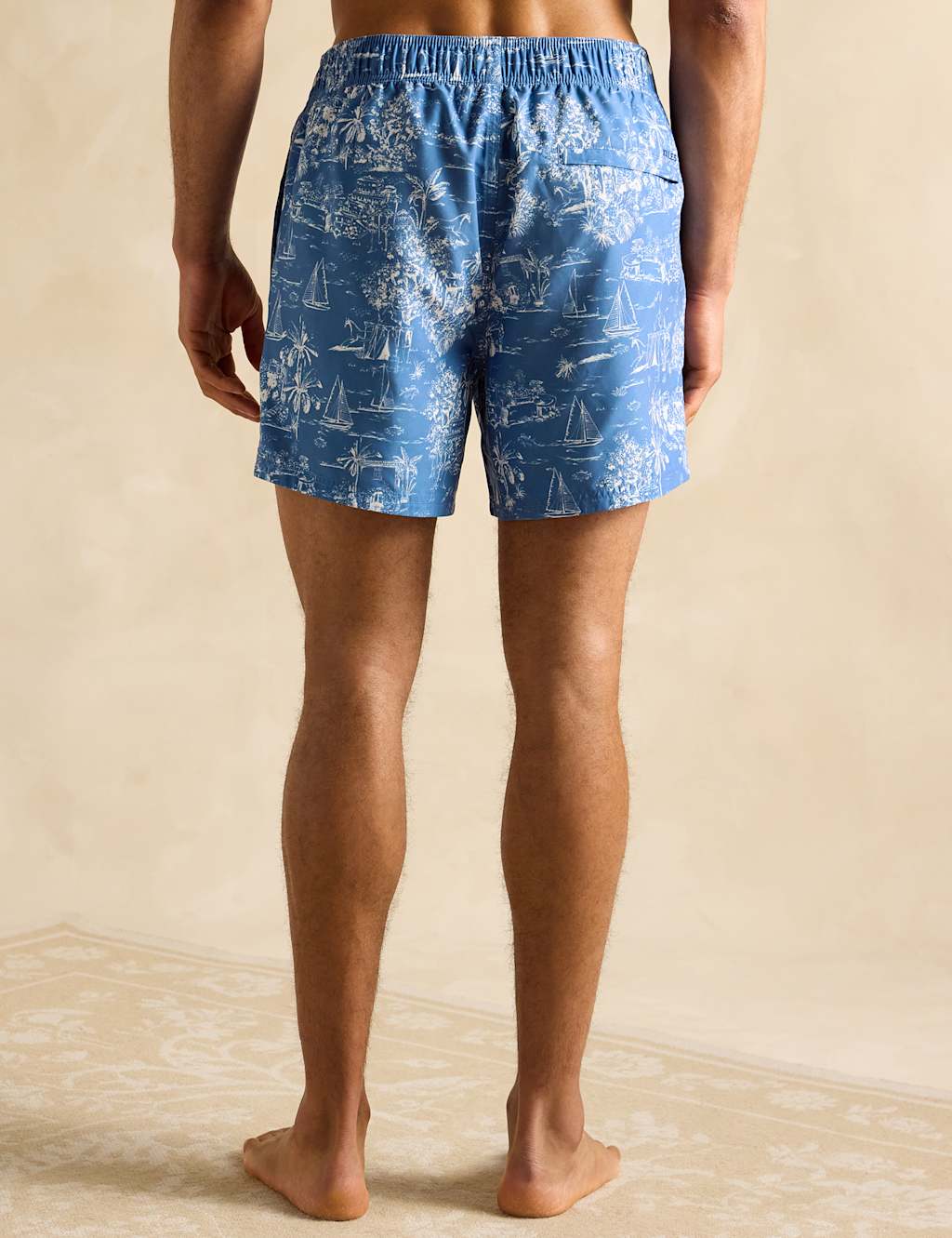 Tropical Scene Print Drawstring Swim Shorts 4 of 6