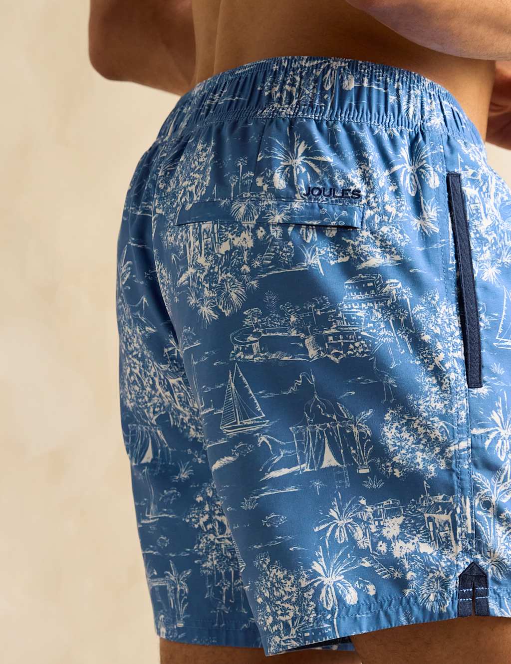 Tropical Scene Print Drawstring Swim Shorts 6 of 6