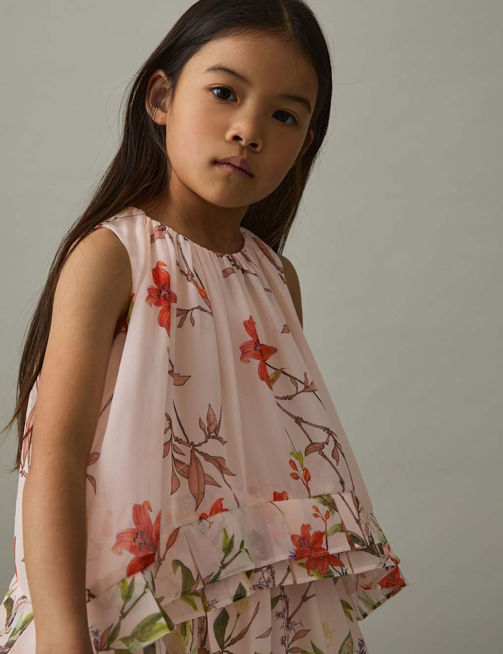 Chiffon Floral Frill Detail Dress (4-14 Yrs) 3 of 4
