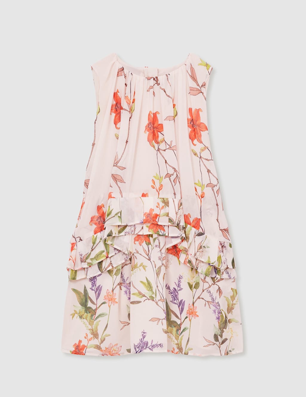Chiffon Floral Frill Detail Dress (4-14 Yrs) 2 of 4