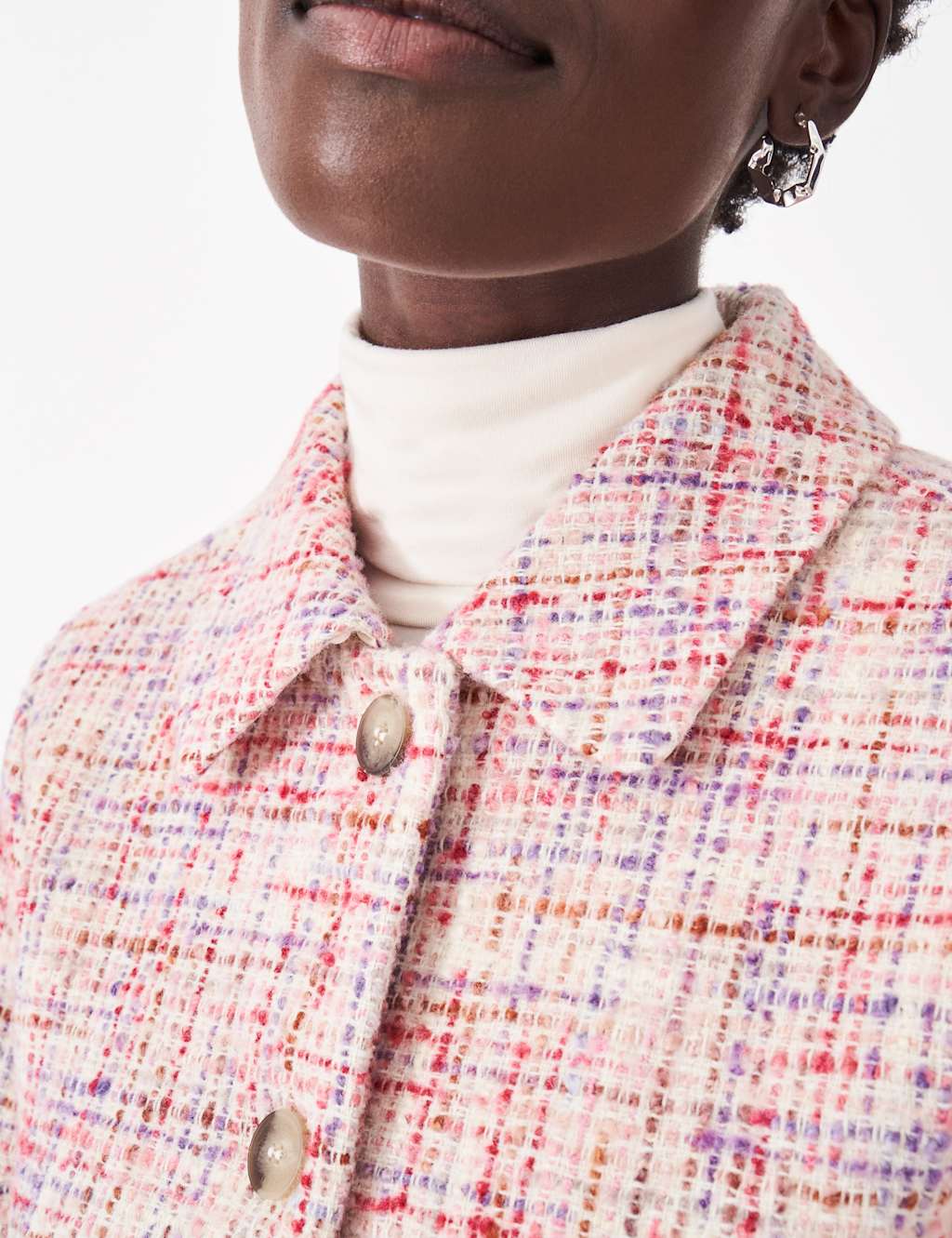 Textured Collared Short Jacket 5 of 5