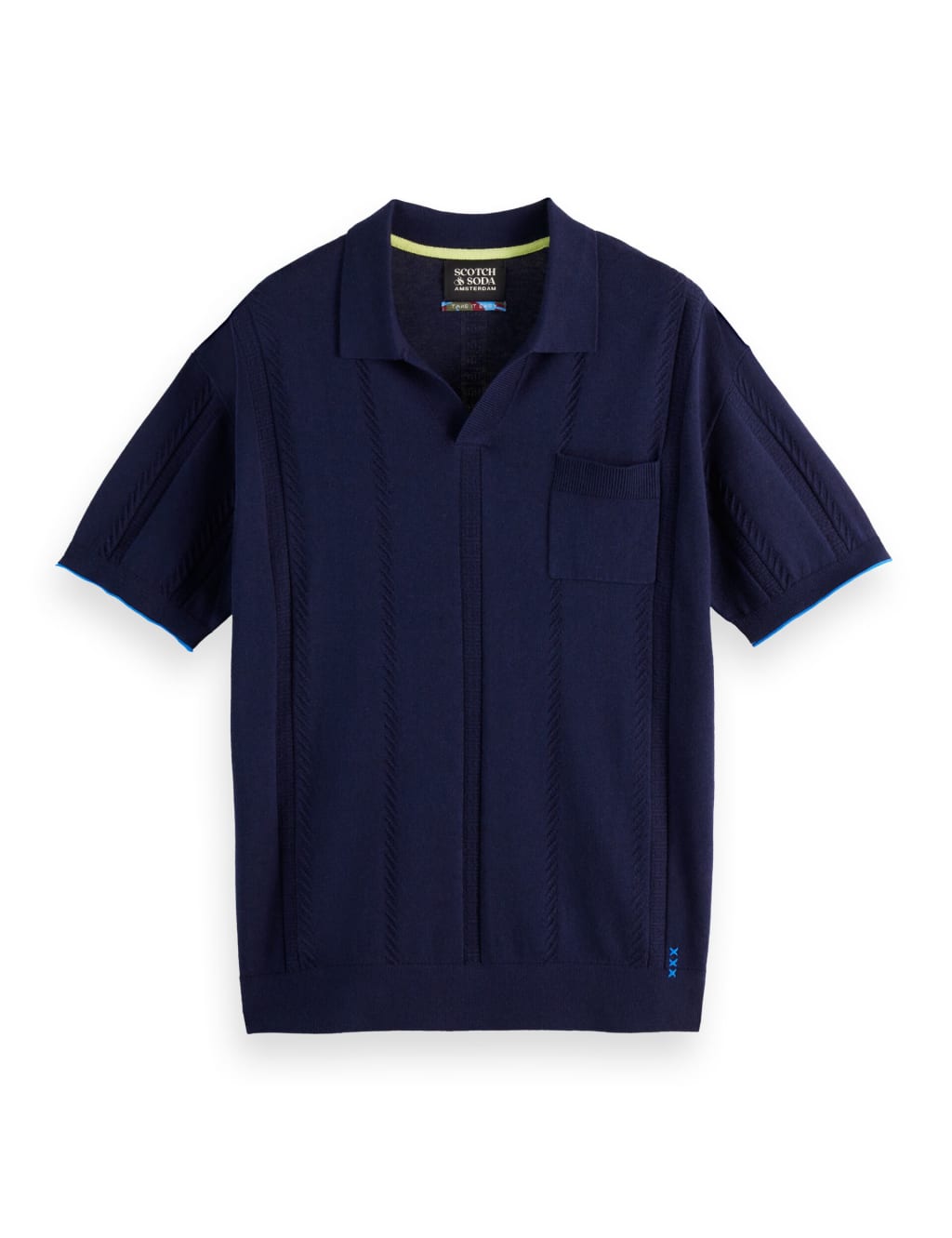 Cotton Blend Knitted Polo Shirt with Linen 2 of 5
