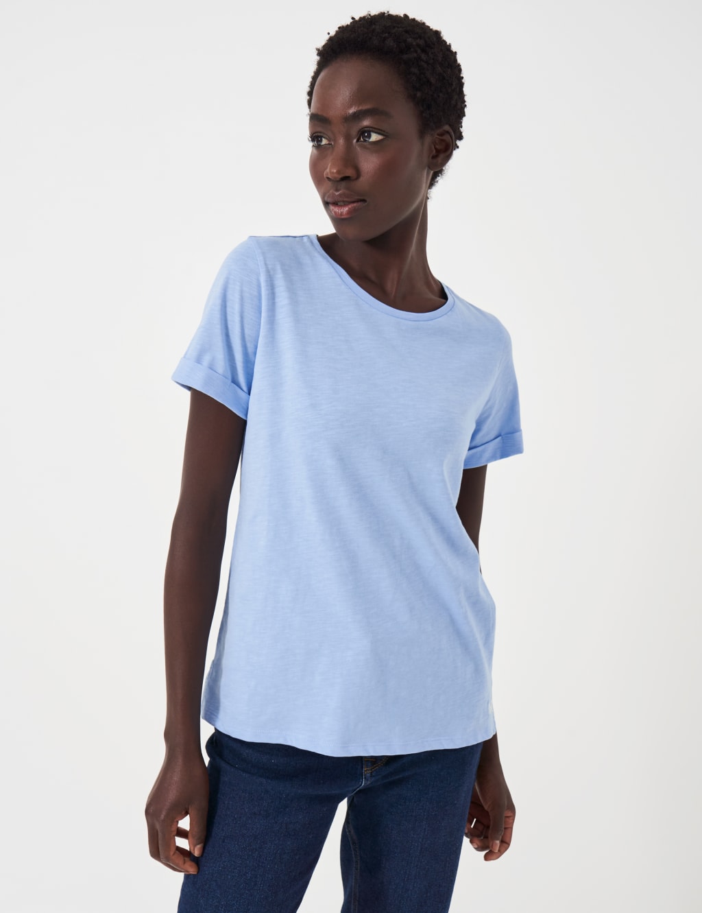 Pure Cotton Slub Crew Neck T Shirt Crew Clothing M S