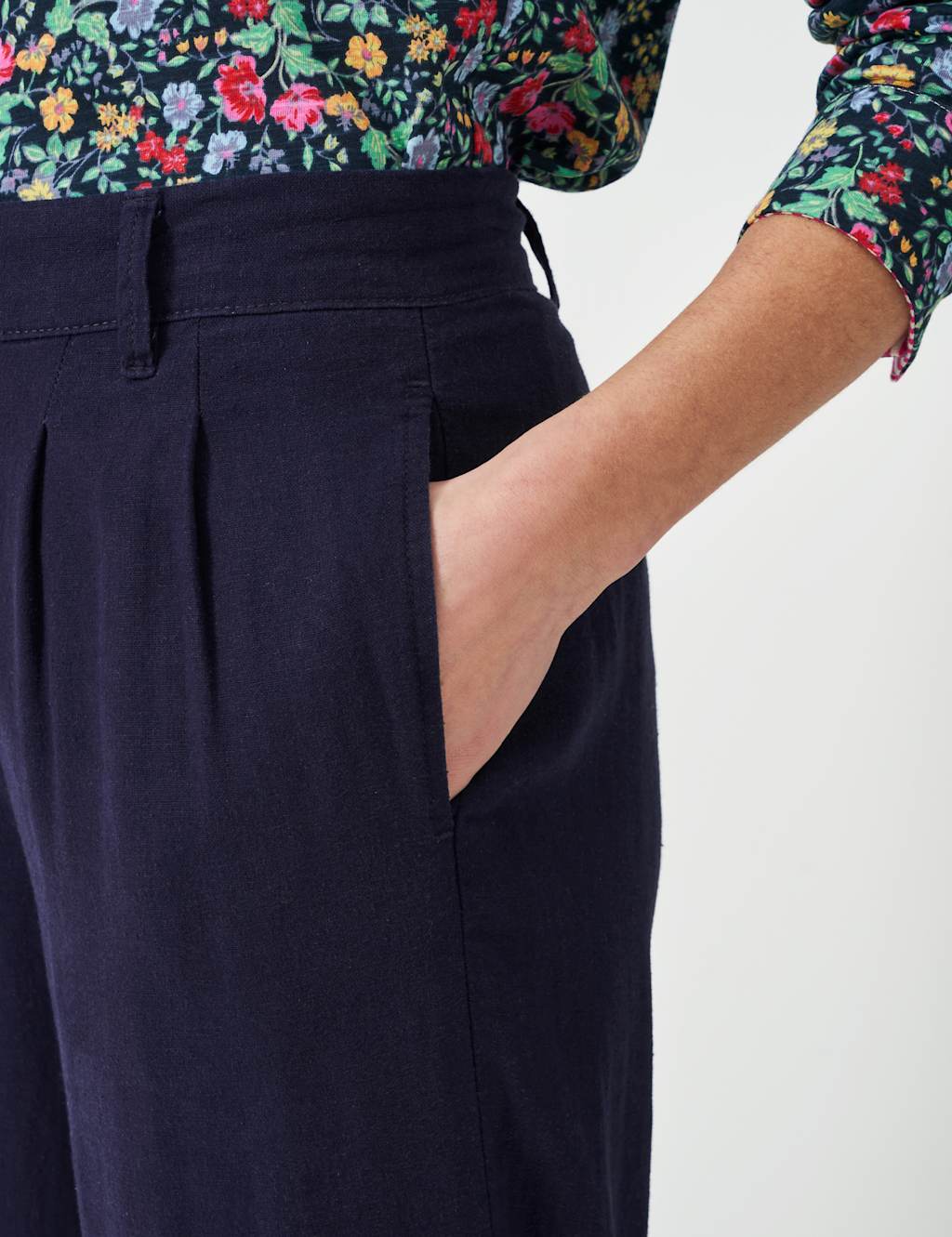 Linen Rich Pleat Front Wide Leg Trousers 5 of 5
