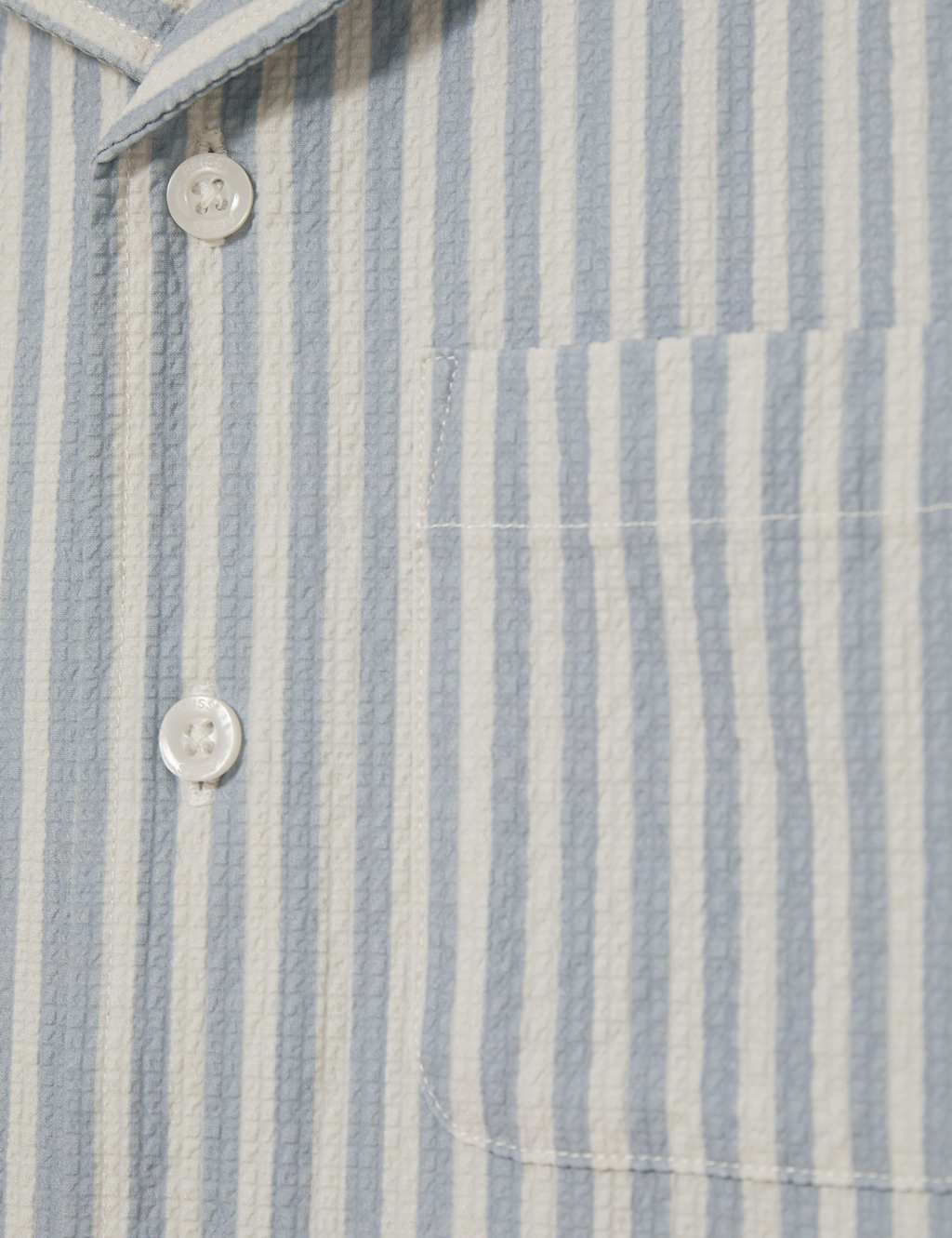 Seersucker Striped Short Sleeve Cuban Shirt (3-14 Yrs) 4 of 4