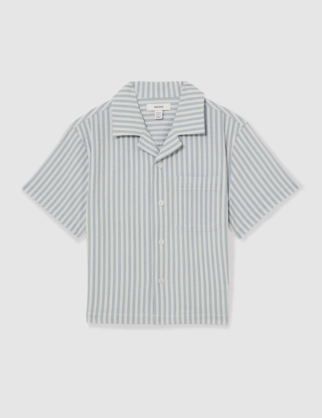 Seersucker Striped Short Sleeve Cuban Shirt (3-14 Yrs) 2 of 4