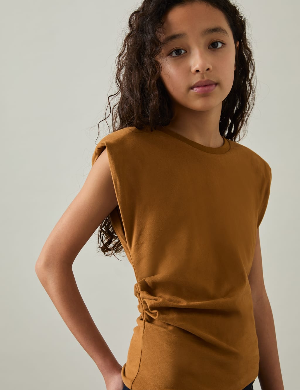 Pure Cotton Ruched Top (4-14 Yrs) 3 of 4