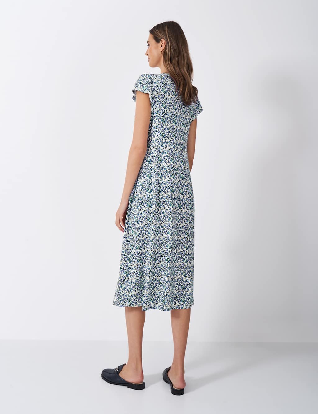 Jersey Floral V-Neck Midaxi Tea Dress 4 of 5