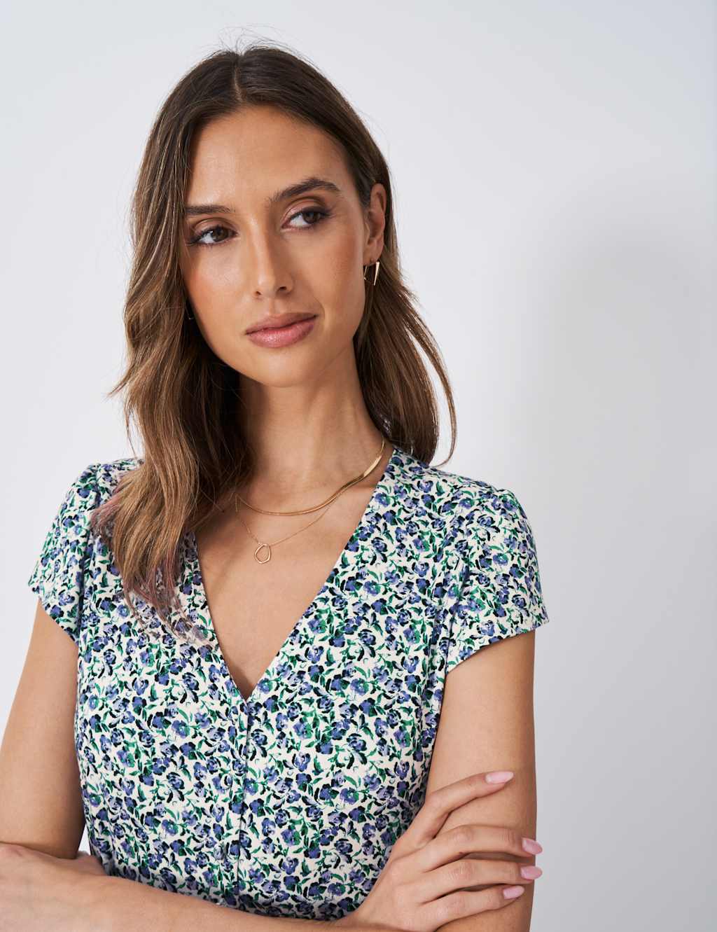 Jersey Floral V-Neck Midaxi Tea Dress 5 of 5