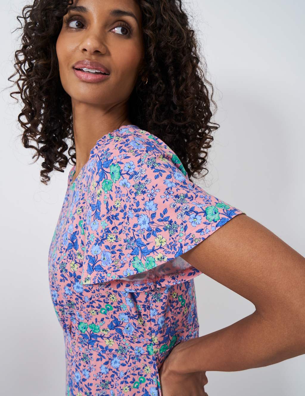 Jersey Floral Knee Length Tea Dress 4 of 5