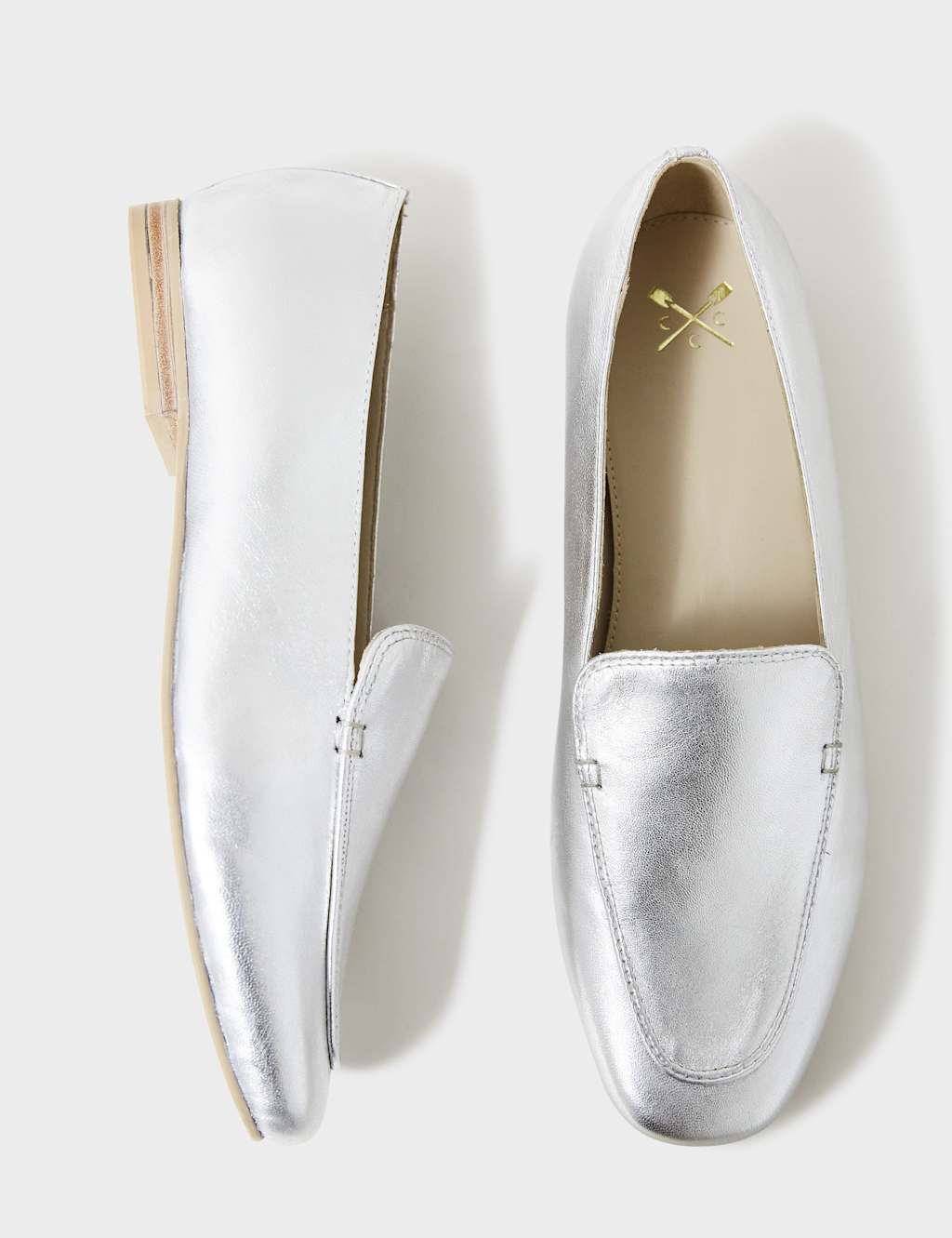 Leather Metallic Flat Loafers 4 of 5
