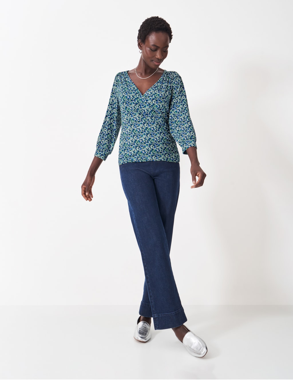 Floral V-Neck Wrap Top 3 of 5