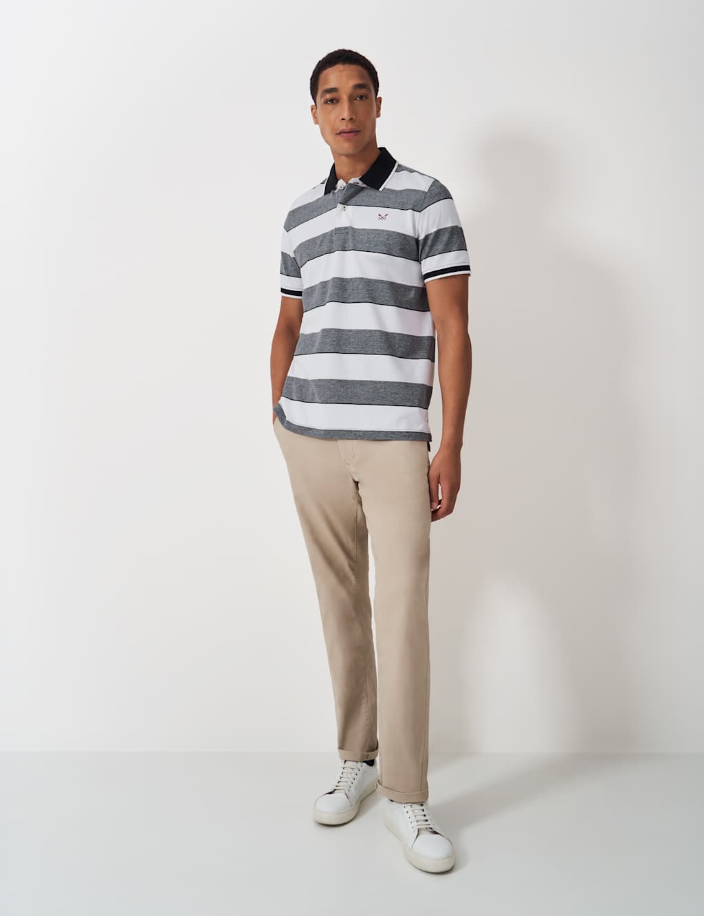 Pure Cotton Striped Tipped Polo Shirt 3 of 5