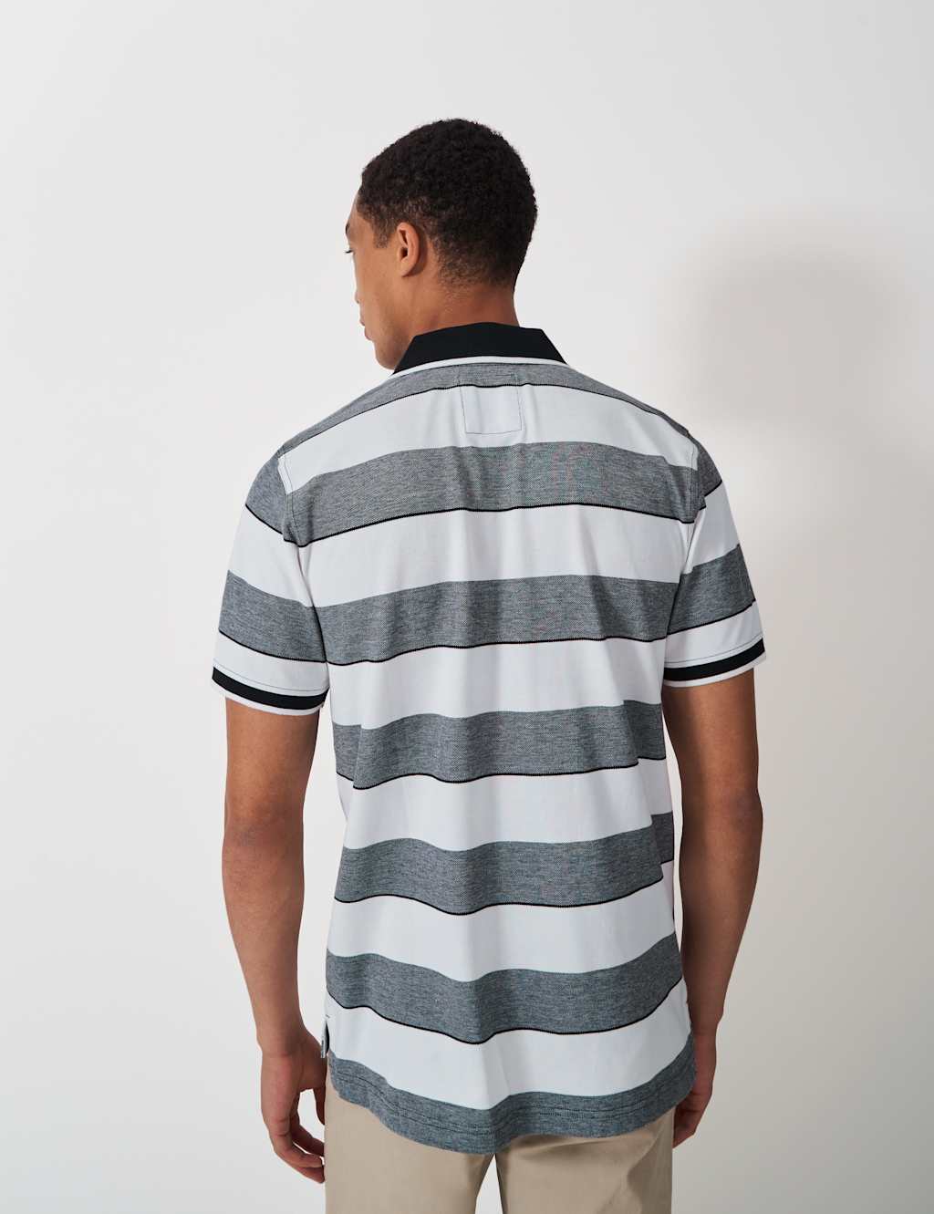 Pure Cotton Striped Tipped Polo Shirt 4 of 5