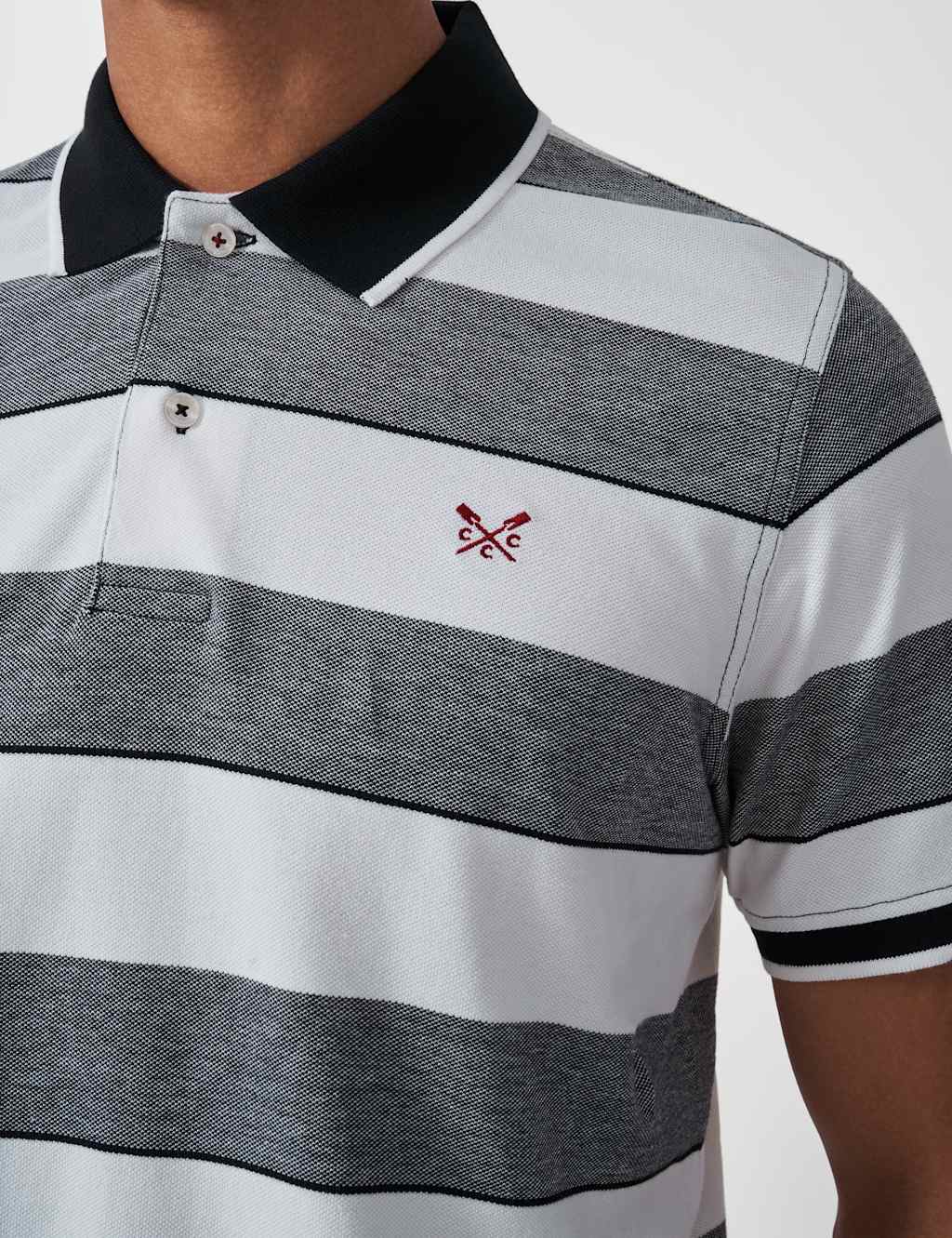 Pure Cotton Striped Tipped Polo Shirt 5 of 5
