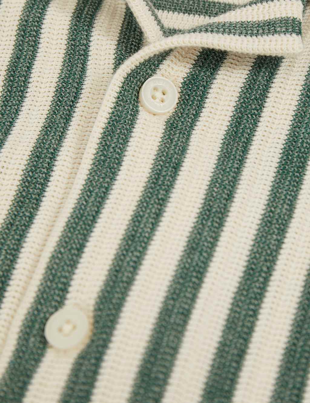 Cotton Rich Striped Knitted Cuban Shirt (3-14 Yrs) 4 of 4