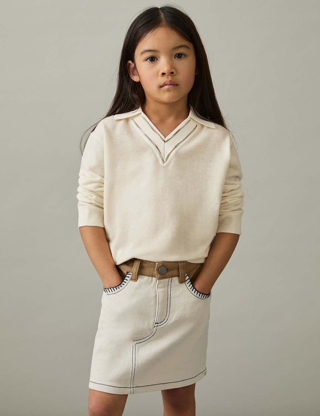Pure Wool Collared Knitted Cricket Jumper (4-14 Yrs) 3 of 4