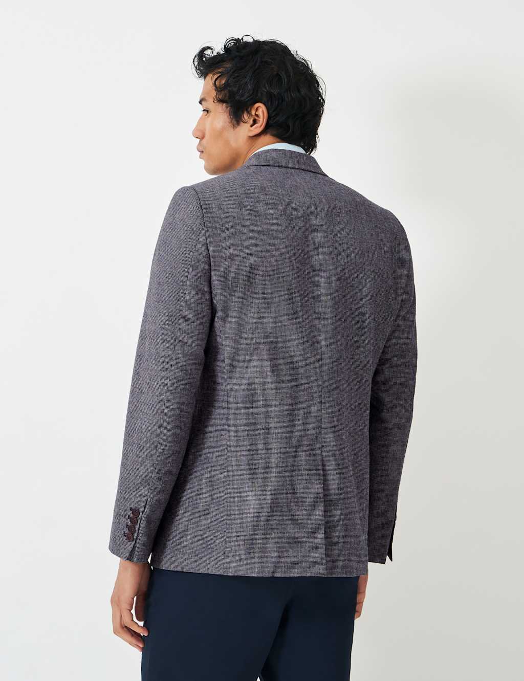 Linen Blend Checked Blazer 4 of 5