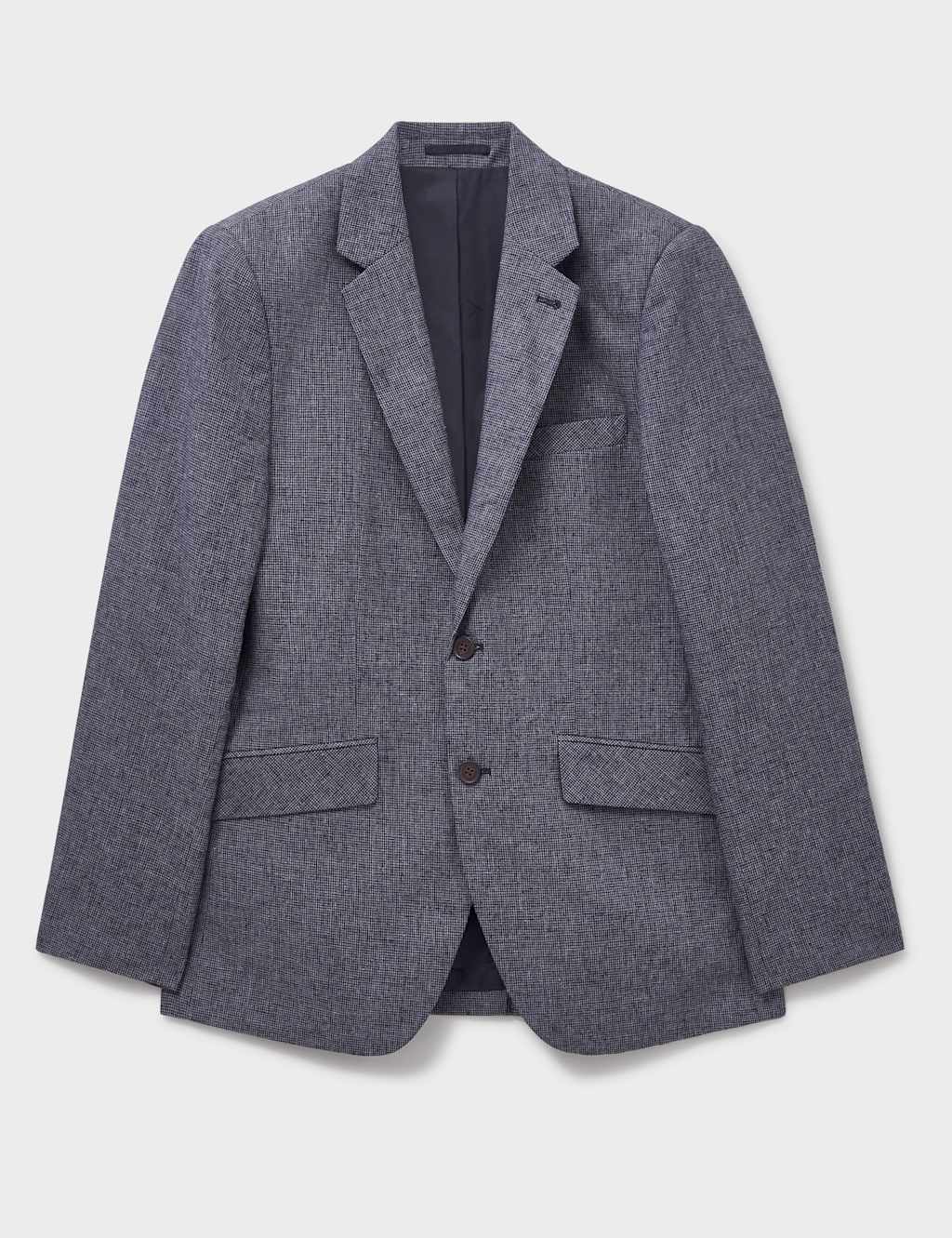 Linen Blend Checked Blazer 2 of 5