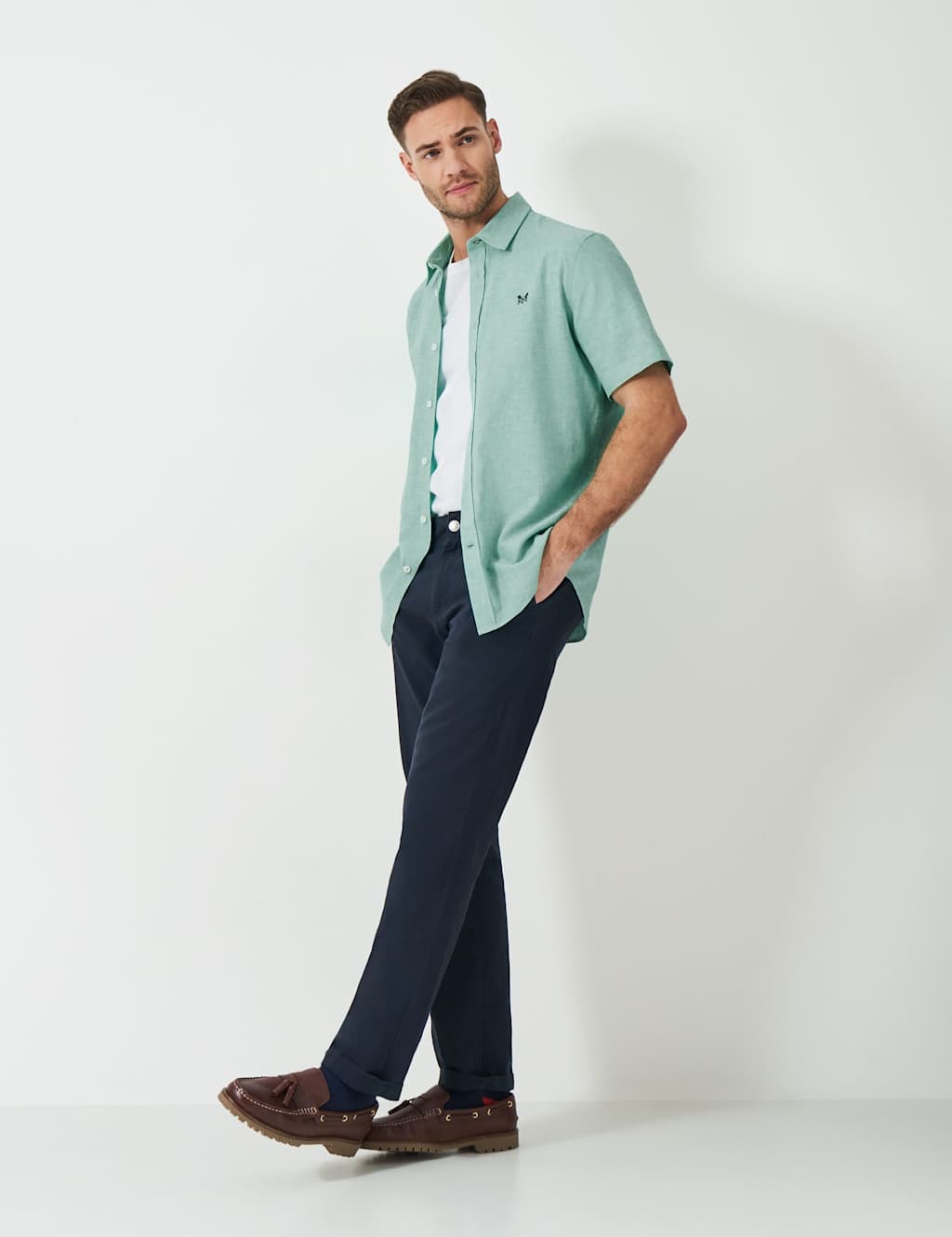 Cotton Linen Blend Short Sleeve Shirt 1 of 5