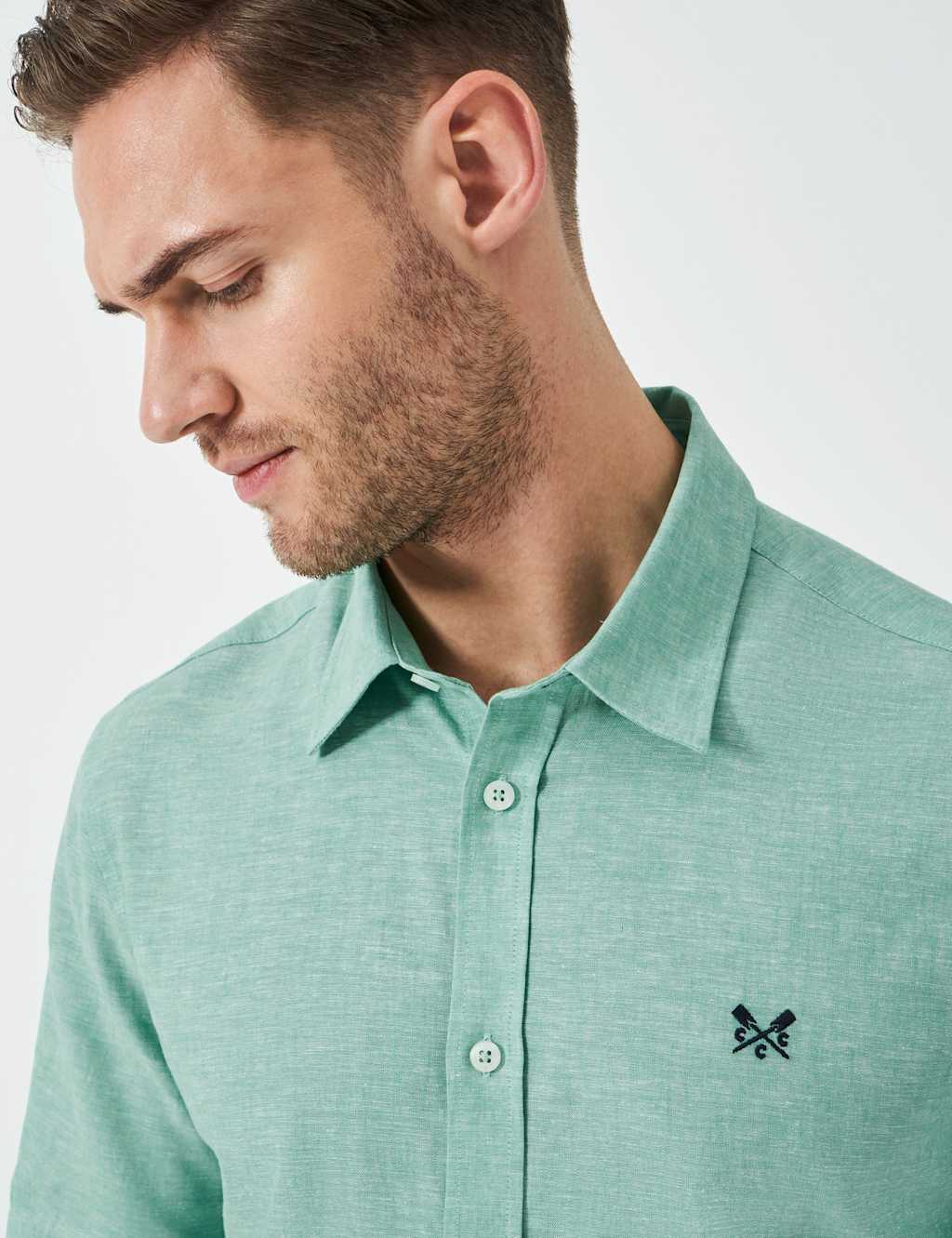 Cotton Linen Blend Short Sleeve Shirt 5 of 5