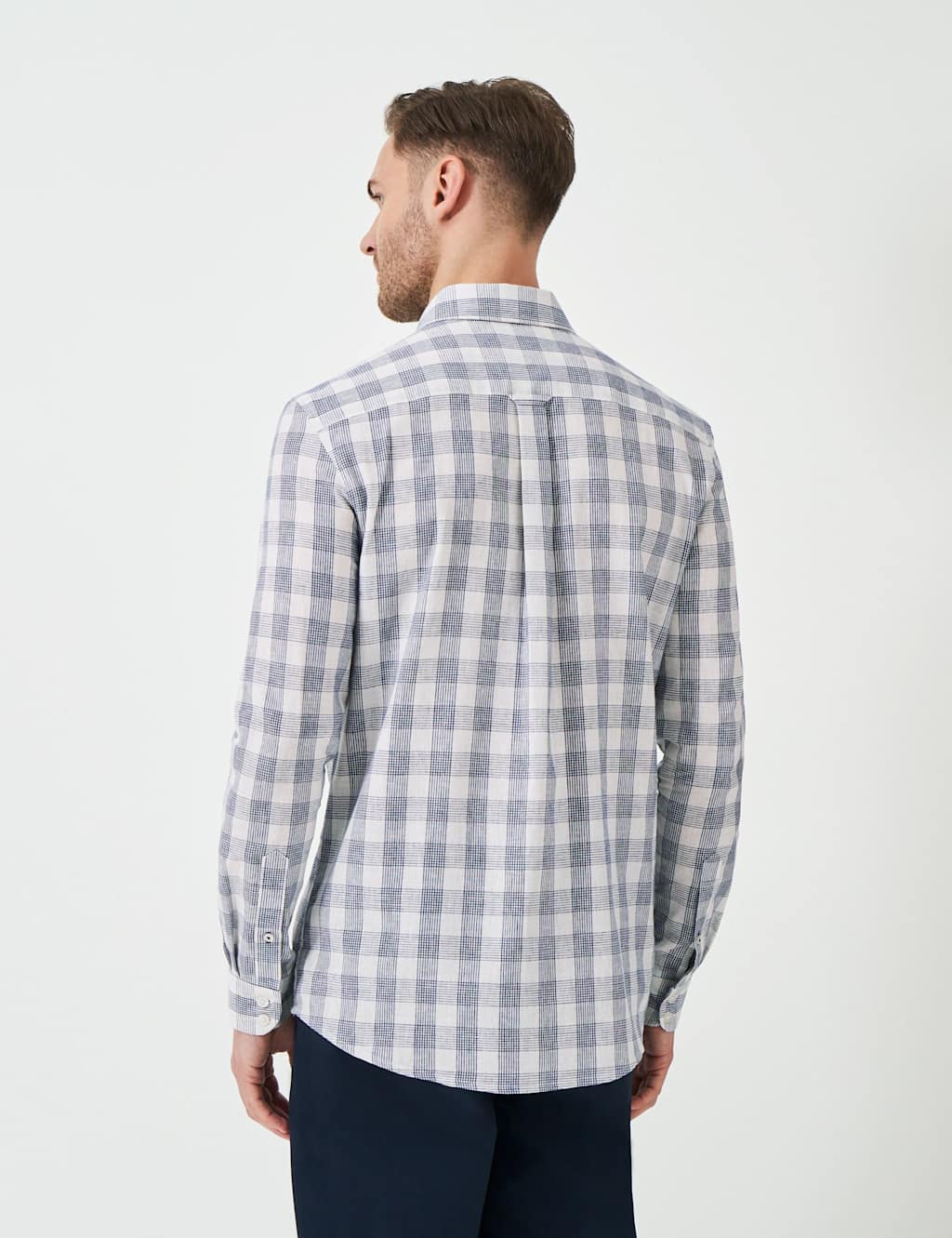 Regular Fit Linen Rich Check Shirt 4 of 5