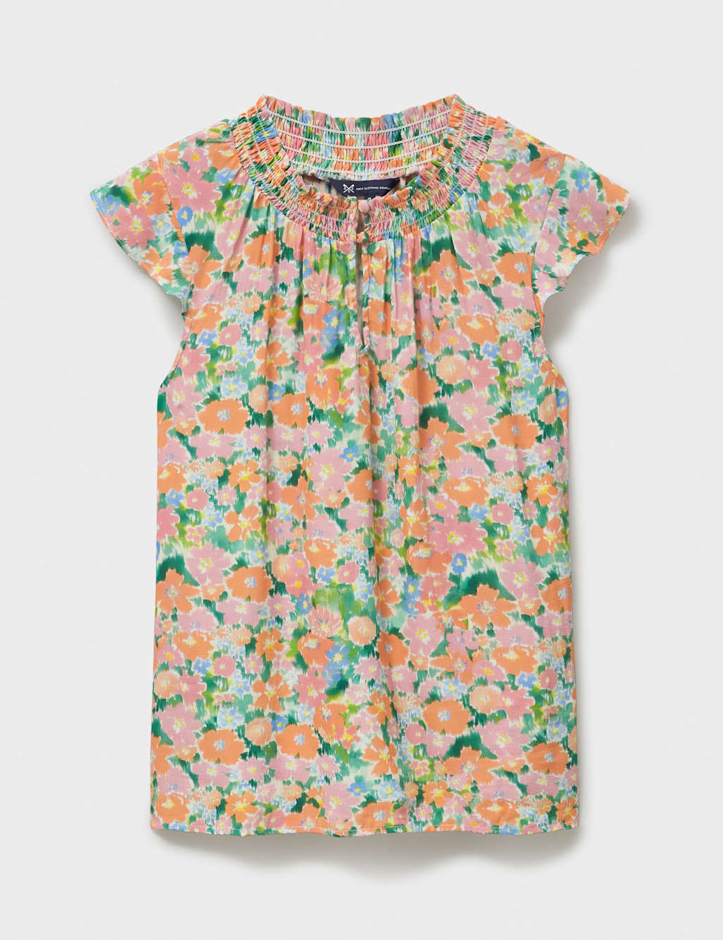 Floral Crew Neck Cap Sleeve Blouse 2 of 5