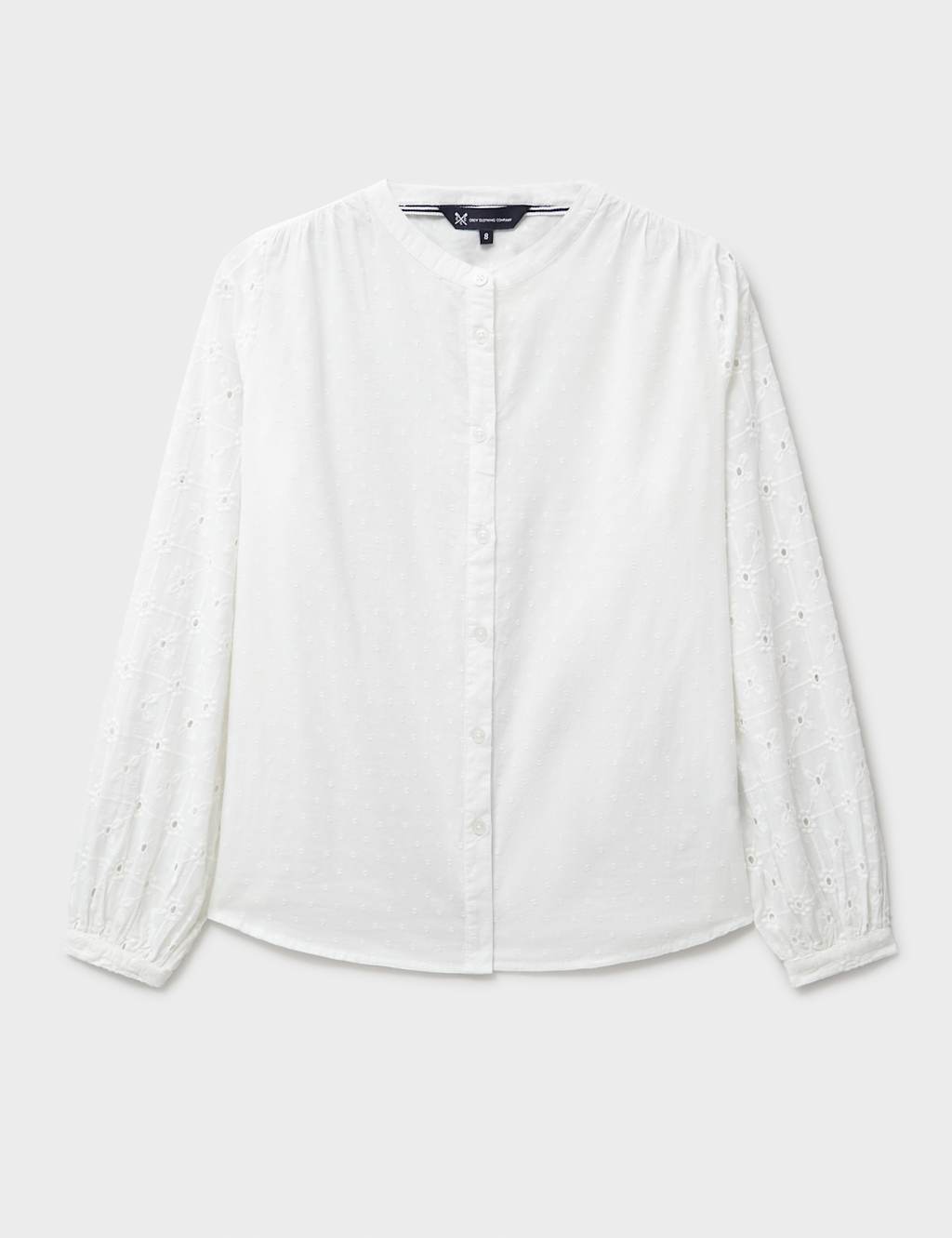 Pure Cotton Broderie Button Through Blouse 2 of 5