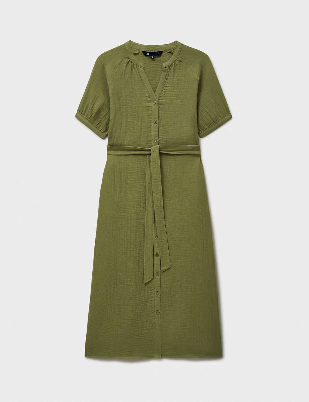 Pure Cotton V-Neck Midaxi Shirt Dress 2 of 5