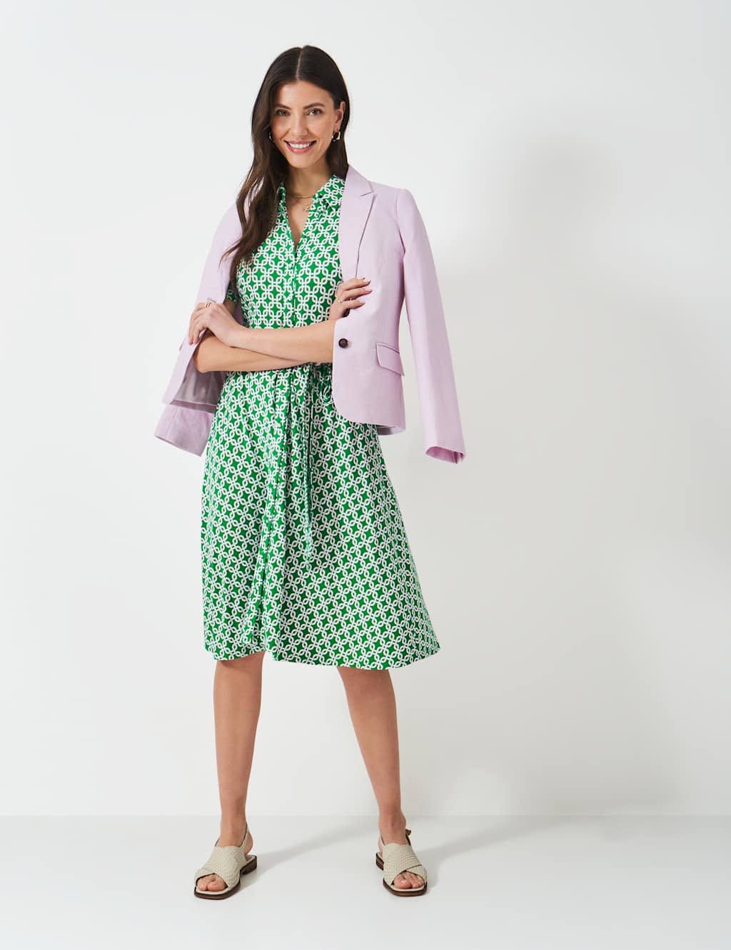 Jersey Geometric Midaxi Shirt Dress 3 of 5