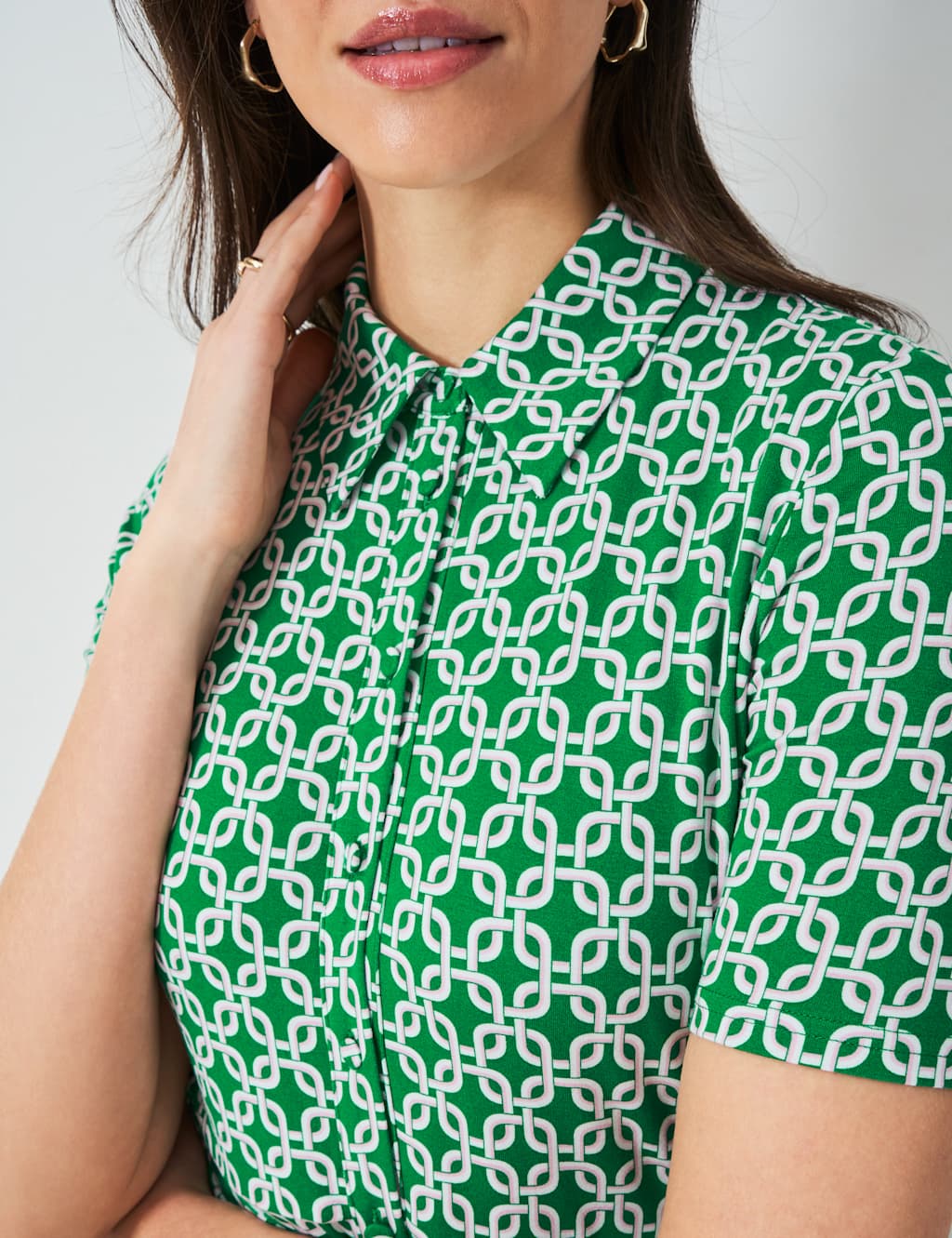 Jersey Geometric Midaxi Shirt Dress 5 of 5