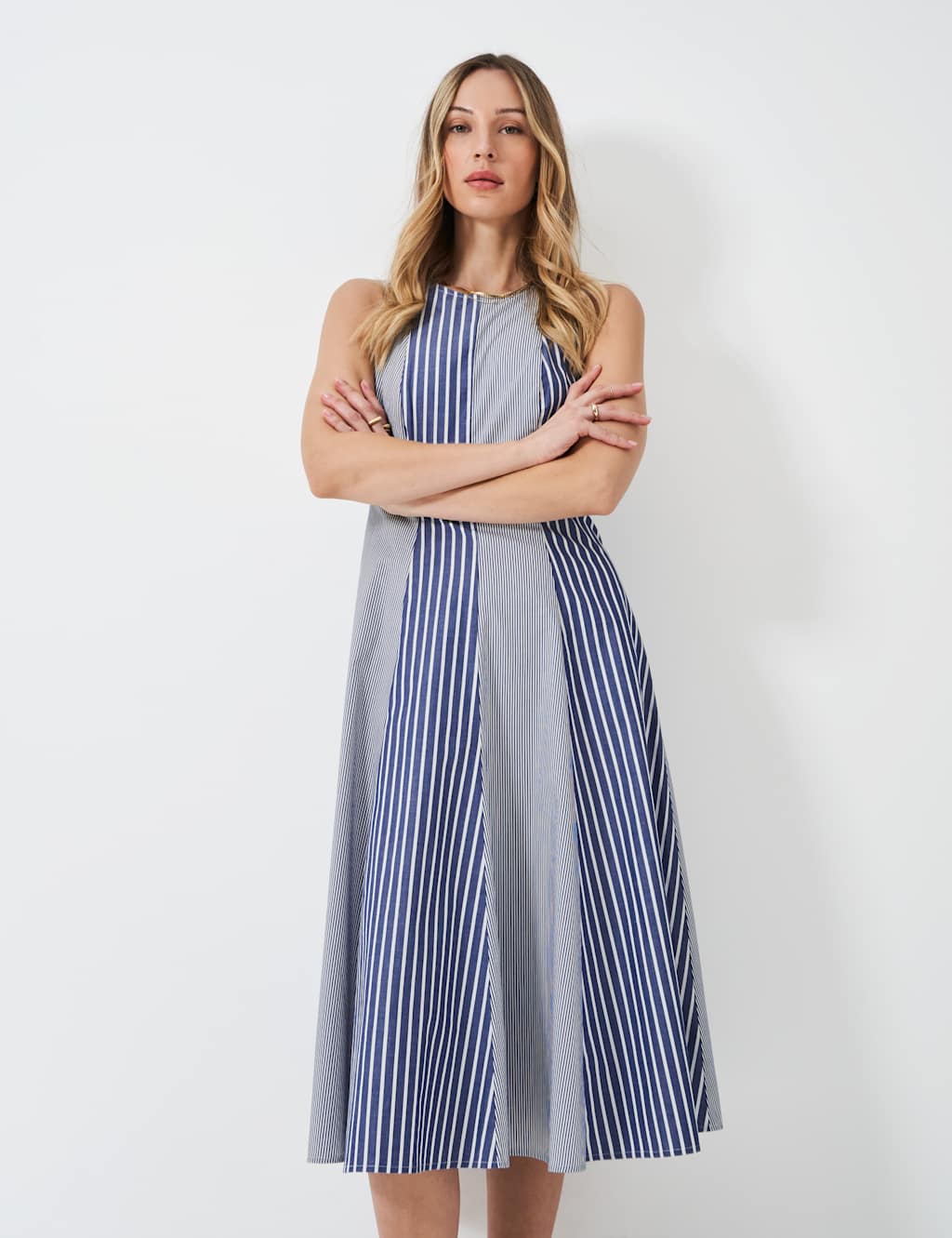 Pure Cotton Striped Maxi Skater Dress 3 of 5