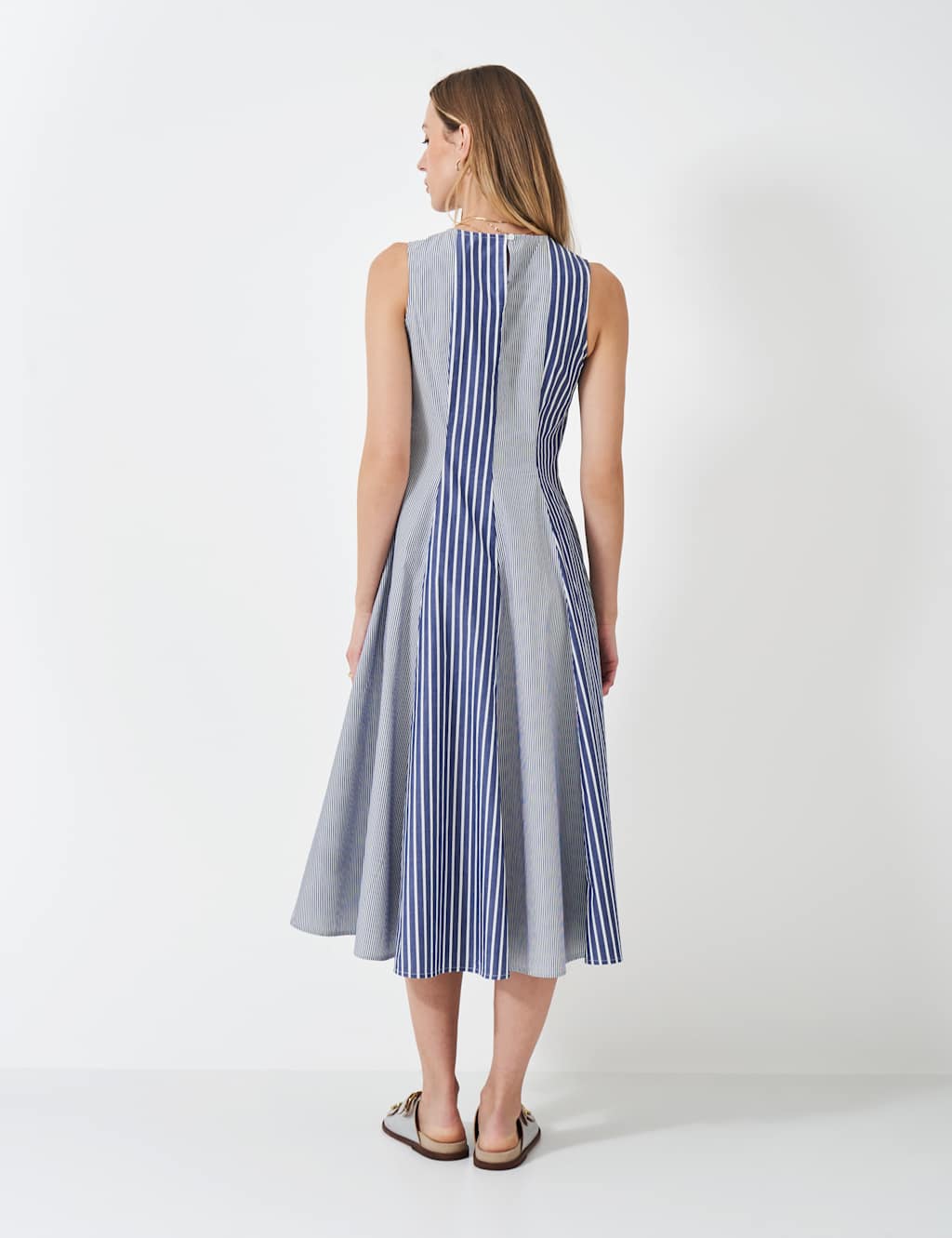 Pure Cotton Striped Maxi Skater Dress 4 of 5