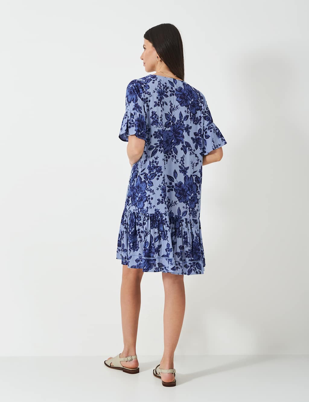 Floral Notch Neck Knee Length Beach Dress 4 of 5