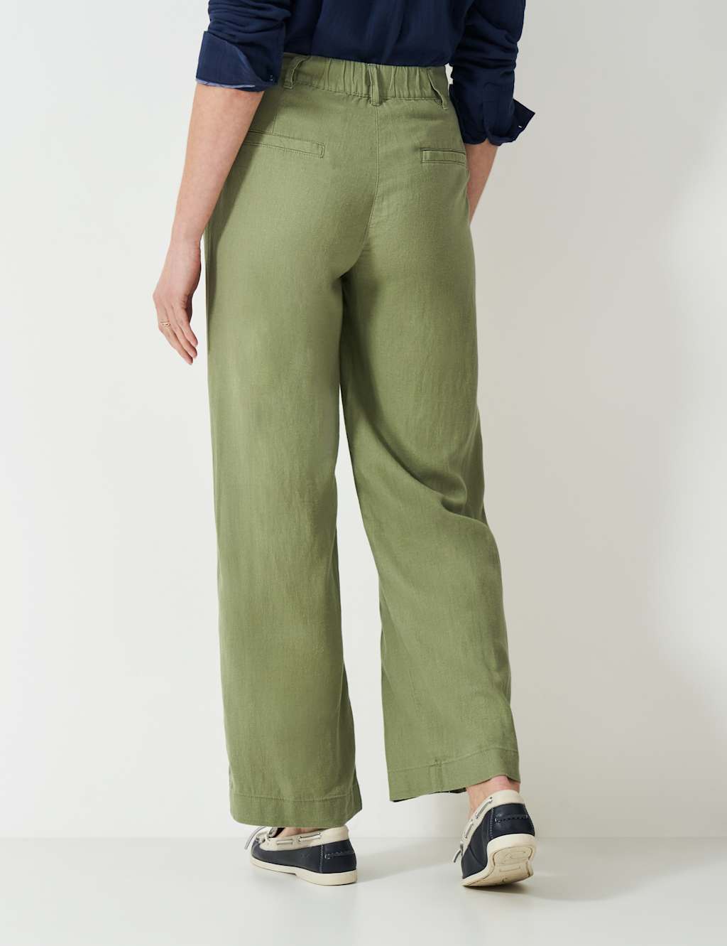 Linen Rich Striped Wide Leg Trousers 4 of 5