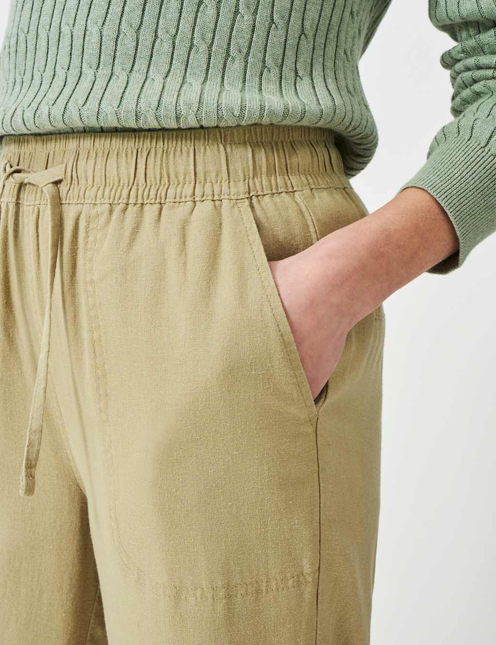 Linen Rich Tapered Ankle Grazer Trousers 5 of 5