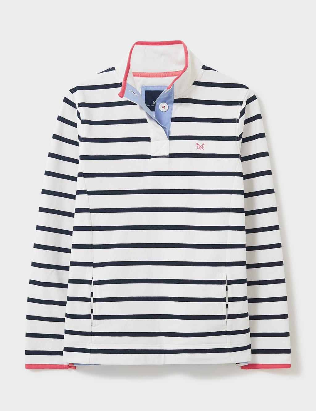 Pure Cotton Striped Funnel Neck Sweatshirt 2 of 4