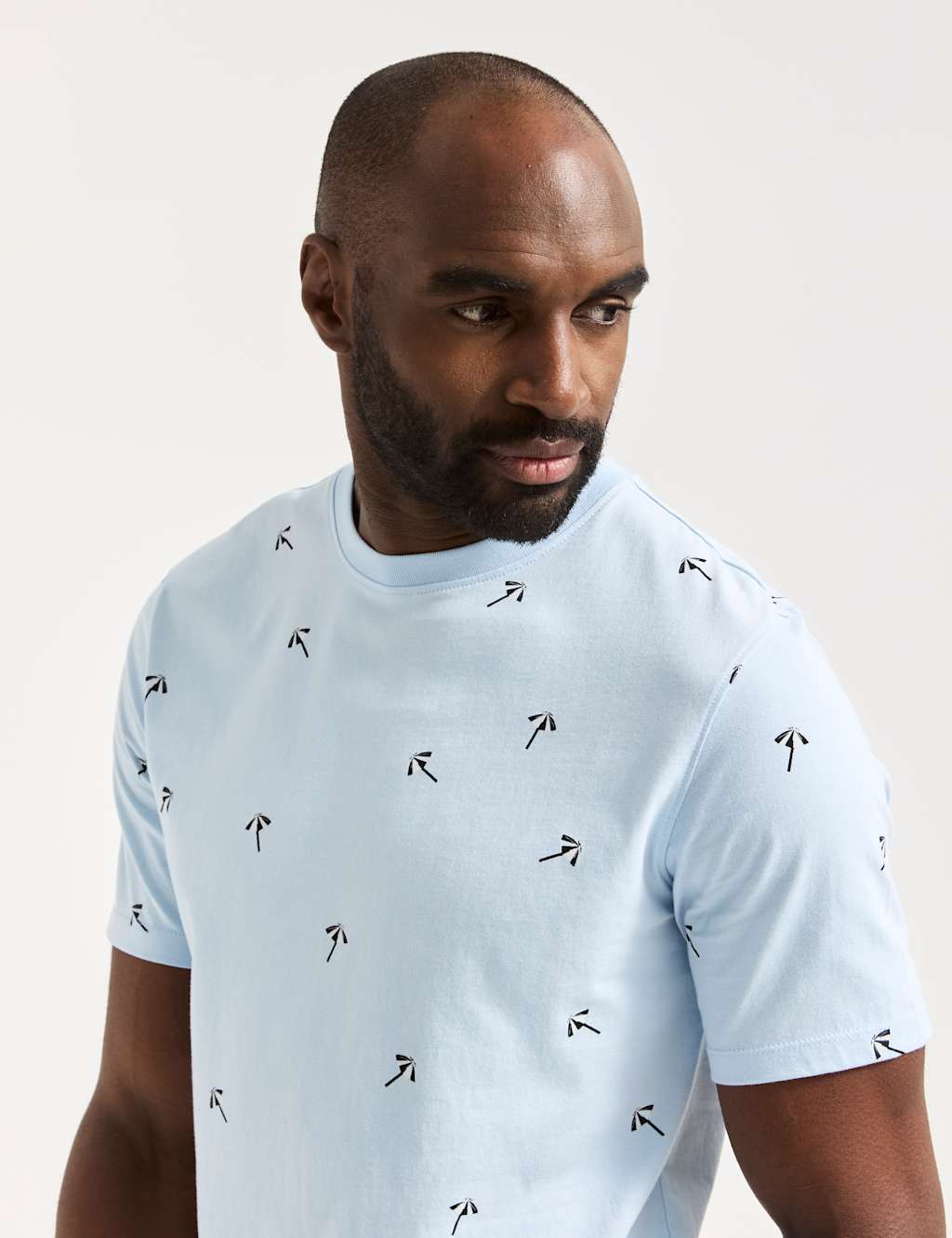 Pure Cotton Parasol Print Crew Neck T-Shirt 3 of 6