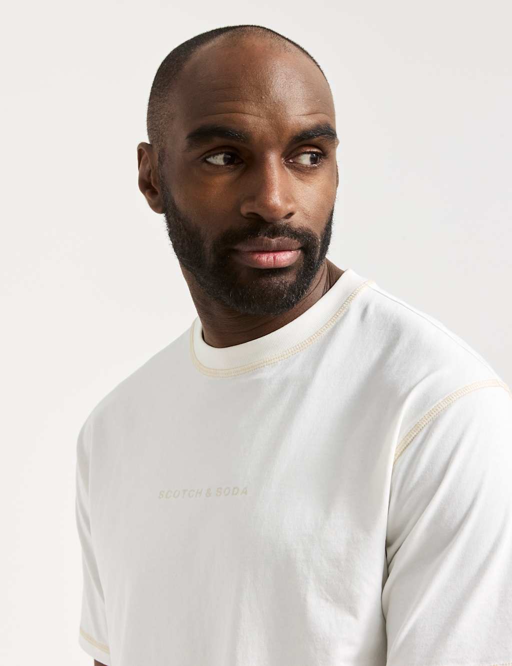 Pure Cotton Crew Neck Chest Logo T-Shirt 4 of 6