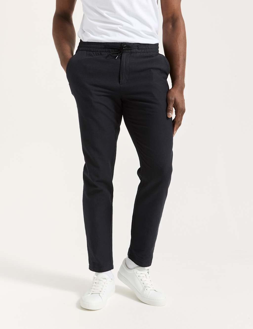 Regular Fit Linen Blend Joggers 1 of 3