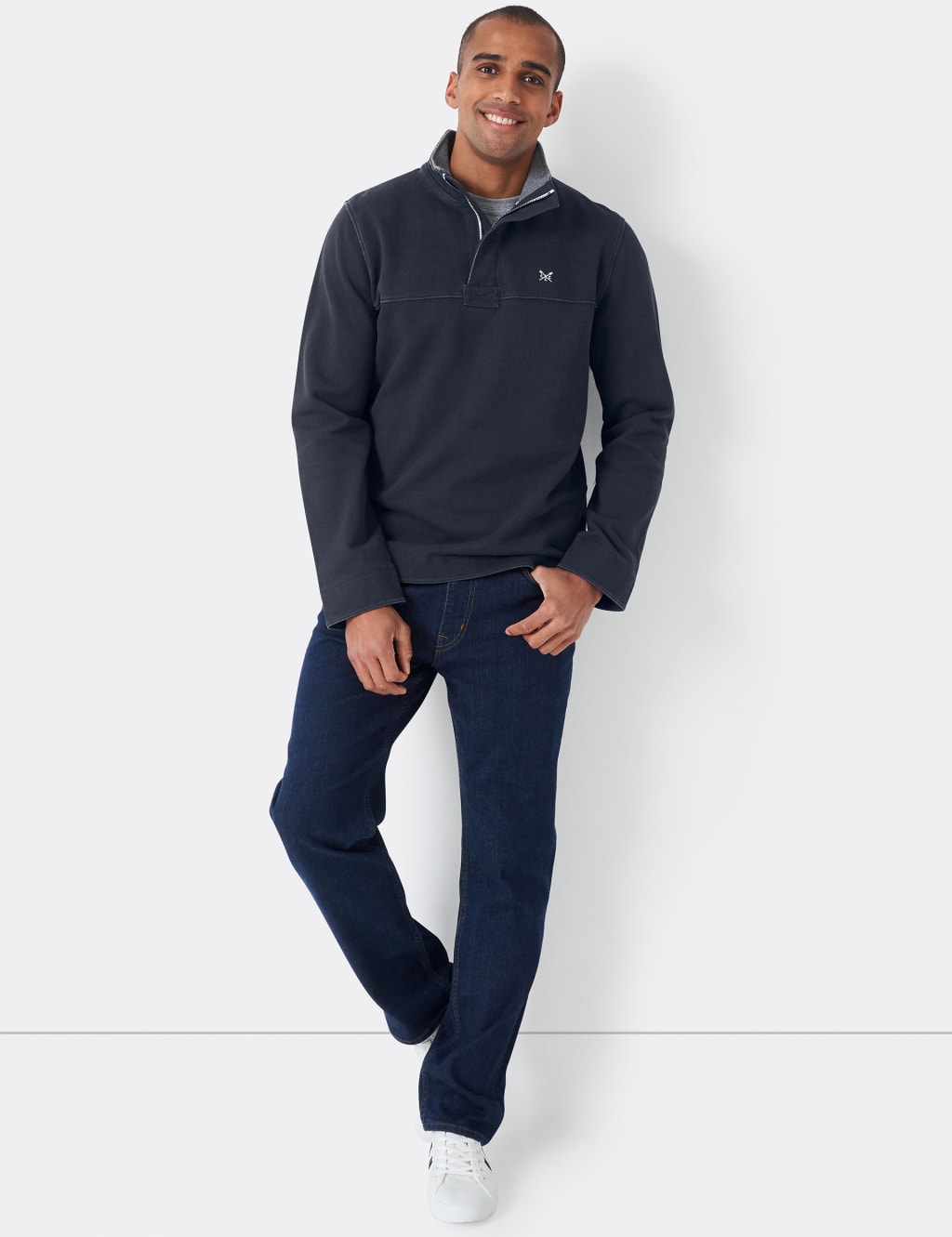 Pure Cotton Pique Half Zip Sweatshirt 3 of 4