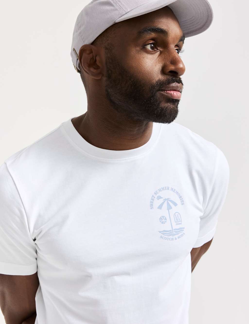 Pure Cotton Crew Neck Chest Logo T-Shirt 3 of 5