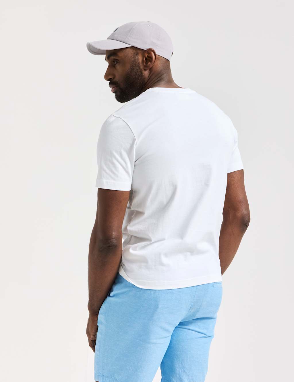 Pure Cotton Crew Neck Chest Logo T-Shirt 4 of 5