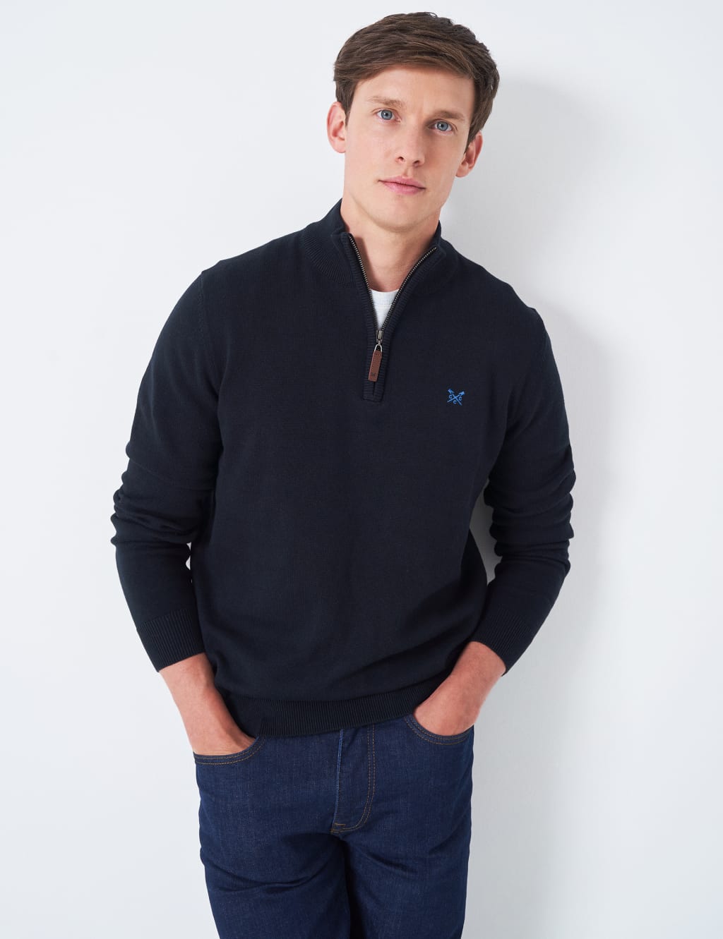Cotton half zip jumper top