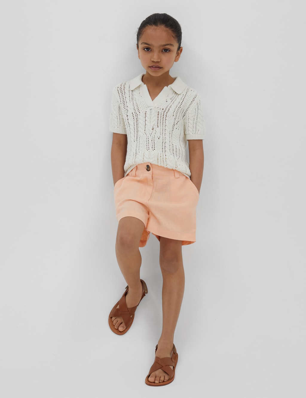 Marks and spencer linen shorts store