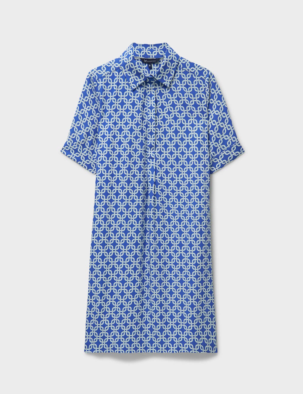 Geometric Collared Knee Length Shirt Dress 2 of 5